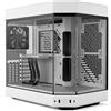 HYTE Case HYTE Y60 - Mid Tower ATX, vetro panoramico a 3 pannelli, tre ventole Flow FE12 preinstallate, Bianco