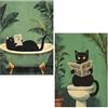 EOBROMD 2 Pack 5D Diamond Painting Kit Completo Gatto Nero, Animale Divertente Pittura Diamante FAI DA TE, Diamond Painting Adulti, Strass Ricamo a Punto Croce Painting per Decorazione Casa 30x40cm