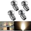 Audor Set di 4 faretti a LED da incasso, 1 W, orientabili, mini faretti da incasso, in alluminio, luce bianca calda, per armadio/cucina/soggiorno, colore argent