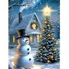 Lxmsja 5D Diamond Painting Natale, Pupazzo di Neve Diamond Painting Kit Completo, Diy Diamantini Crystal Art, Strass Ricamo a Punto Croce, Hobby Creativi Adulti Decorazioni da Parete e Casa 30x40cm