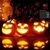Litake Ghirlanda di luci di Halloween Animatronic zucca luci Halloween parlante lampada di proiezione a batteria & Type-C Halloween decorazione all'aperto per feste di famiglia, casa, albero