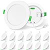 ALUSSO LIGHTING Faretti LED da Incasso per Cartongesso Dimmerabile 10W 1050lm Alta luminosità, Ultra Sottili Faretti LED Soffitto 220V Bianco Caldo/Neutro/Freddo IP44 Faretto Interno Bagno, Set di 12
