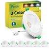 Fondiiz Faretti Led da Incasso per Cartongesso, 4W 570LM Luci da Soffitto Interno Regolabile Caldo 3000K Neutro 4500K Freddo 6000K, IP44 Faretto Risparmio Energetico per Bagno, Foro Ø68-80mm, Set di 6