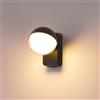 Chrasy Moderna Design Emisferico 18W Applique da Parete LED Luce Bianco Caldo 3000K Trasparente Murale Applique per Interni/Esterni, Ingresso/Balcone