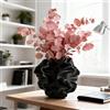 SUKIYPO Vaso Decorativo da Interno, SUKIYPO Vaso in Ceramica, Vasi Decorativi Interno Moderni per Nordico, Arredamento Casa Vasi di Fiori Estetici Boho Vase per Casa, Soggiorno, Ufficio, Nero