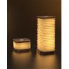 ZBOLE Lampada a fisarmonica verticale, lampada da tavolo portatile, lanterna di carta creativa a LED con USB per la decorazione domestica (noce)
