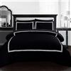 Generic AR Ware - Set copripiumino per letto matrimoniale, 3 pezzi, lussuoso set copripiumino in microfibra con 2 federe, non si stira, qualità alberghiera (nero/bianco)