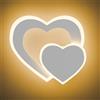 Voltix Applique da Parete Interno a LED a Forma di Cuore 12W 960LM - Lampada da Parete Moderna in Acrilico - Lampade da Muro Eleganti e Decorative - Applique Camera da Letto (Bianco Caldo - 3000K)
