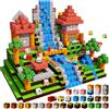 Goody King Costruzioni Magnetiche per Bambini 200 Pezzi - Blocchi Magnetici con Tema Prateria - Animali e fiumi - Magnetic Building Blocks Giocattoli Montessori - Regali STEM per bambini 3-9 Anni