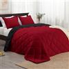 Basic Beyond Set copripiumino per letto matrimoniale, colore rosso e nero, reversibile, per tutte le stagioni, 1 piumino (223,5 x 233,7 cm) e 2 federe (50,8 x 66 cm + 5,1 cm)