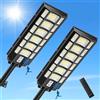 Viugreum 2 Pezzi 2000W Lampione Solare Led Esterno, 200000LM Lampione LED con Pannello Solare, 6500k IP67 Impermeabile Lampioni Solari con Sensore di Movimento e Telecomando per Giardino Sentieri