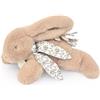 Doudou et Compagnie - LAPIN DOUDOU - Peluche Doudou coniglio vestita con sciarpa in lino - Beige Sabbia - 29 cm - Per bambini dalla nascita - Garanzia Doudou Perso - Con scatola regalo - DC4144