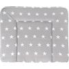 roba Materassino per Fasciatoio Little Stars - 85 x 75 cm - Morbido - Rivestito in PU e Cotone - con Bordi Rialzati - Imbottito - Antimacchia e Impermeabile - Grigio
