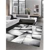 CARPETIA Moderno Tappeto pello Basso Moquette Tappeto da Salotto Astratto Karo Nero Grigio Größe 80 x 300 cm