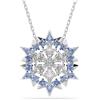 Swarovski Magic Collana Pendente e Spilla, Gioiello Versatile con Zirconia Grigio-Blu, Forma a Fiocco di Neve, Chiusura a Scorrimento, Placcatura in Tonalità Rodio, 38-65 cm, 2,8 x 2,5 cm