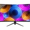 LC-Power Monitor Gaming Curvo 27 Pollici, QHD 2560 x 1440, 180 Hz, 1 ms MPRT, 1500R, 4000:1, 16:9, Pannello VA, FreeSync,125,1% sRGB, 93,8% DCI-P3, DP/HDMI, Nero