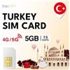 travSIM SIM Turchia | 15 giorni - 05GB di dati | Dati ad alta velocità 5G/4G | Accesso a Internet per Google, Facebook, Whatsapp, Instagram e altro ancora