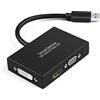 DriverGenius ViewX Trio Series | Adattatore Video USB 3.0 a HDMI/DVI/VGA con Uscita Audio da 3,5 mm per Scrittori, Designer e Analisti di Dati Compatibile con PC/Mac【Chipset DisplayLink, 1-Pezzo】