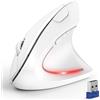 TECKNET Mouse Bluetooth ergonomico senza fili - Mouse verticale wireless con 3 dispositivi (BT+BT+USB), mouse ottico silenzioso con 6 DPI regolabili per laptop/PC/Mac/Tablet/iPad (Win/Android/iOS), 6