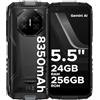 DOOGEE Fire 3 Ultra Rugged Smartphone, 8350mAh Android 15, Unisoc T7200 Octa Core, 5.5 IPS HD+ Display, 24GB+256GB, 16MP+20MP, Octa Core, Widevine L1/Fingerprint ID/Face Unlock/NFC- Grigio