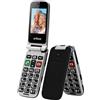 artfone CF241A Telefono Cellulare per Anziani丨GSM Flip Telefoni Cellulari con Tasti Grandi丨2.4 Display丨Funzione di orario丨Funzione SOS丨Volume Alto丨Doppia SIM丨Batteria da 1300 mAh丨Torcia丨FM - Nero