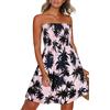 florynova Abiti estivi da donna copricostume da spiaggia senza spalline casual senza maniche prendisole, Albero Rosa Nero, XXL