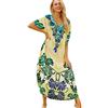 L-Peach Donna Abito Lungo Maxi Kaftan Spiaggia Parei Copricostume Copribikini Cover Up Beachwear