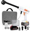 Housiwill Idropulitrice a Batteria, Idropulitrice Portatile con 6 In 1 Ugello, Tubo da 5M, 1 x Batteria, Serbatoio in Schiuma, Max. Pressione 435 PSI per la Pulizia di Auto, Giardino