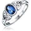 Bling Jewelry Anello Infinito Con Nodo D'Amore Trinità Celtica Triquetra, Con Zaffiro Blu Sintetico, Per Donne Adolescenti, Fascia 1 MM, In Argento Sterling .925, Pietra Di Nascita Di Settembre