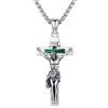 ZIPPICE Collana a croce in argento sterling 925, con ciondolo a forma di crocifisso, collana da uomo e da donna, Argento sterling, Nessuna pietra preziosa