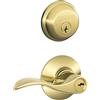 SCHLAGE FB50N V Acc 505 B60 catenaccio singolo cilindro e F51 chiave Entrata Accent Leva chiave allo stesso modo, Bright Brass Finish Lock Company