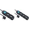 Electraline 62000 Multipresa 6 Posti 2 Schuko e 4 Bivalenti 10/16A, Cavo HO5 VV-F, Spina 16A, Nero, 1.5 M, Sicurezza Bambini + Electraline 62039 Multipresa 9 Posti con Cavo, Nero, 3 m