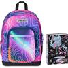 Seven Zaino Scuola Freethink, Rosa, Mapset Girl, Doppio Scomparto, Tasca Porta PC, Tasca Porta Borraccia, Scuola + Seven Diario 12 Mesi, Nero, Ragazza