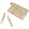 Homéa, Set di 12 mollette in legno, 10 cm, colore: naturale