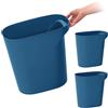 IRIS USA - Cestino della spazzatura in plastica, con manici, per casa, ufficio, cucina, camera da letto, bagno, confezione da 3, colore: blu navy