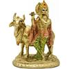 alikiki Statua del Signore del dio indù Krishna - 13 cm H Baby Krishna idolo w/mucca Nandi statua indiana Diwali Mandir Murti Pooja Articolo Home Office altare Santuario Puja Decor