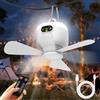 RIRIDAMAI Ventilatore da soffitto con illuminazione da campeggio, ricaricabile, con luce e telecomando, USB, timer, ventilatore portatile, batteria per esterni, gazebo, terrazza