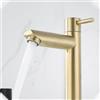 EasyByMall Rubinetti per lavabo da bagno retrò, rubinetti miscelatore per lavabo in oro spazzolato, rubinetto vintage per guardaroba, rubinetto dell'acqua fredda e calda, G1/2(S)