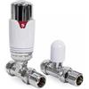 22.5 Team Controls Drayton TRV4 - Valvole termostatiche dritte per termosifoni TRV e detentore, 15 mm x 1,27 cm, cromato/bianco