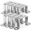 QWORK® Confezione da 12 staffe di collegamento a forma di U 43x46 mm - fascetta per tubi quadrati in acciaio inossidabile 304 per canale montante, profilo a U, tubi quadrati