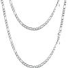 PROSTEEL Collana catena figaro 70 cm larghezza 4 mm argento acciaio inossidabile confezione regalo
