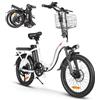 SAMEBIKE Bici elettrica 20 Fat Tire Bici elettrica pieghevole batteria 36V/12Ah, autonomia massima fino a 35-70km, fuoristrada mountain bike city e-bike uomo donna (CY20) (WHITE)