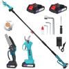 CHGBOSTH Kit Potatura Elettrico 3 in 1 con Asta Telescopica 1.7M, Forbici Potatura a Batterie,6 inch Motosega a Batteria, 2*2.0Ah Batterie, Attrezzi Giardinaggio,Cesoia,Per Rami, Alberi,Giardino, Vigneti, Orti