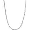 PROSTEEL Collana catena scatola piatta 70 cm larghezza 4 mm argento acciaio inossidabile confezione regalo sottile punk regalo Natale