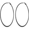 PROSTEEL Orecchini a Cerchio Grandi in Acciaio Inossidabile, Orecchini a Cerchio in Acciaio in Colore Nero 80mm Orecchino a Cerchio Piatti