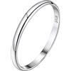 Bandmax Fedina Argento 925 Donna, 2 mm Anello Donna Argento 925, 22 Misura Fedina Uomo Donna