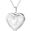 U7 Collana Donna Medaglione Portafoto Cuore e Fiore Ciondolo Portafoto Apribile + Catena Regolabile Acciaio Inossidabile Collana Donna Regalo con Confezione, Argento