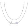 HUKKUN Collana in argento Sterling con ciondolo a forma di aeroplano, con ciondolo a forma di nuvola, per assistenti di volo