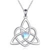 VONALA Collana a forma di quadrifoglio, in argento Sterling 925, con nodo celtico, verde Claddagh, ciondolo celtico, collana irlandese, portafortuna, regalo per donne e donne, Taglia unica, Argento
