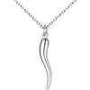 U7 Collana Uomo Corno Italiano Ciondolo Cornetto Portafortuna Piccolo 40mm Collana Uomo Acciaio Inossidabile Pendente Corno Portafortuna con Catena 55cm+5cm Regalo per Natale Compleanno